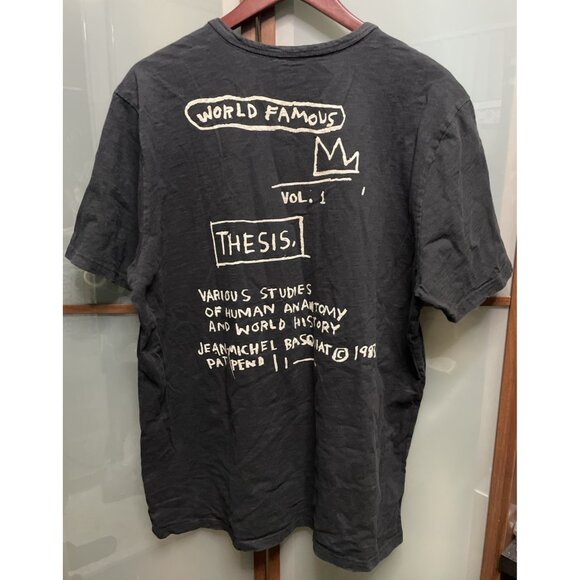 Roark x Jean Michel Basquiat Mens XL Heather Black Midweight Premium T-Shirt Tee - Picture 1 of 5